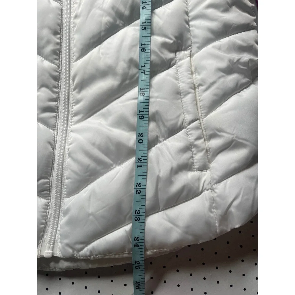 Womens Puffer Vest Coconut White Quilted Full Zip Mock Neck JG94Z002RS Size M